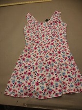 FOREVER 21 Size M Womens Multicolor Back Zip Sleeveless V-Neck Short Dress 653