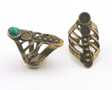 Ring Adjustable Ring Bezel - 6mm Setting Antique Bronze Plated brass  7.5US 4587