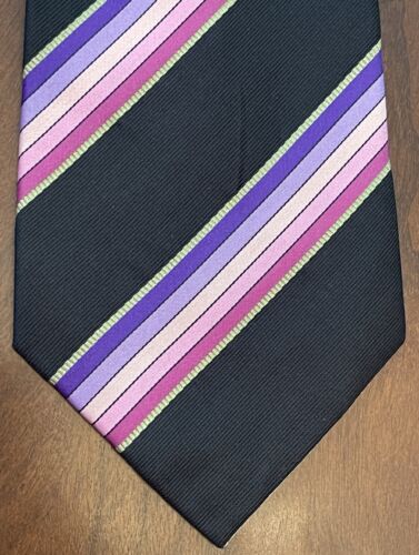 Metropolitan Lord & Taylor Hand Made Black Pink 100% Silk Made In China