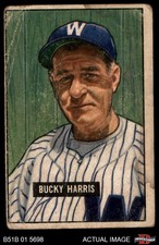 1951 Bowman #275 Bucky Harris Senators MANAGER HOF 1 - POOR