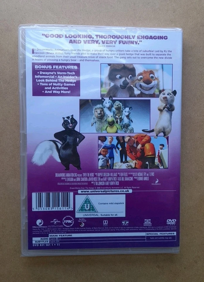 Over The Hedge DVD 2006 Animated Family Comedy Adventure Film - New & Sealed - Image 3 of 4