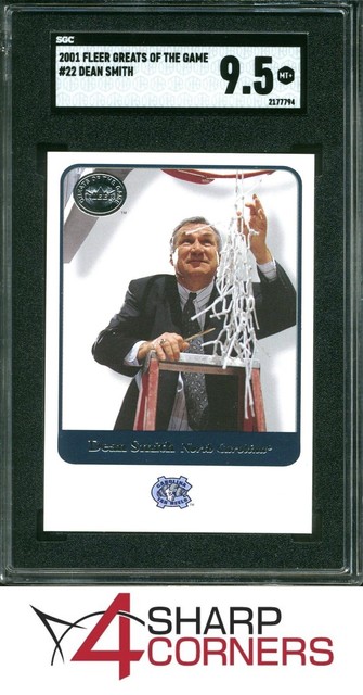2001 FLEER GREATS OF THE GAME #22 DEAN SMITH HOF POP 2 SGC 9.5