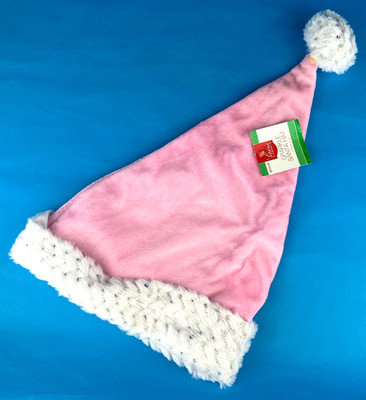 New Home Elements Christmas Pink Santa Hat Adult Medium Sparkle