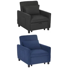 HOMCOM 3-in-1 Convertible Chair Bed, Adjustable Sleeper Chair