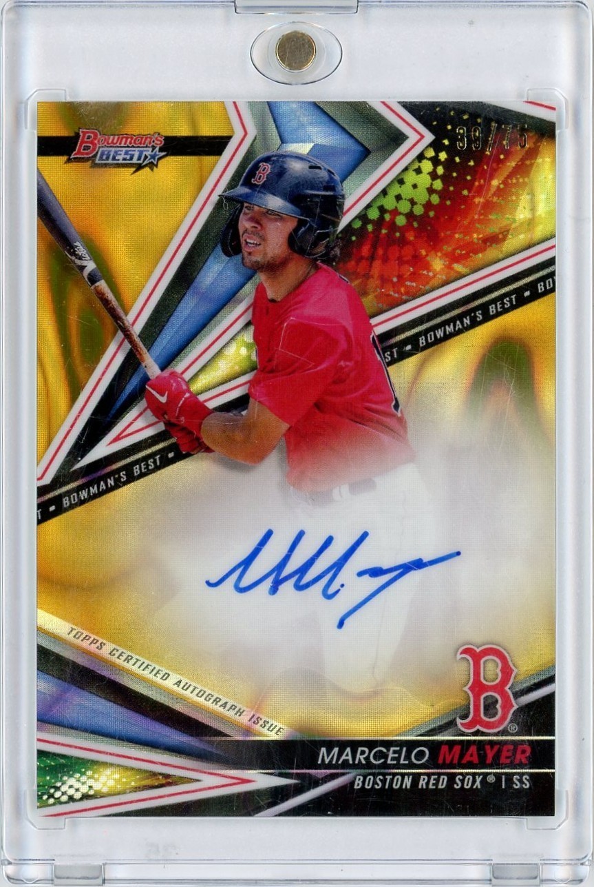 2022 Bowman's Best Marcelo Mayer Auto Gold Lava Refractor /50 Red Sox B22-MM