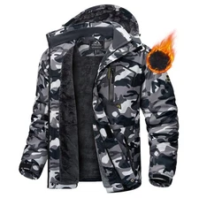 Men's Waterproof Ski Jacket Winter Warm Jackets Snow Thermal Fleece Work Coat US