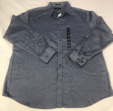 NWT Banana Republic Mens XL Shirt Blue White Line Dots Stretch Soft Standard Fit