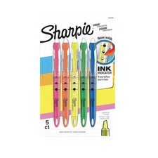 Sharpie 24575Pp Liquid Highlighter Set, Chisel Tip Fluorescent Colors Pk5