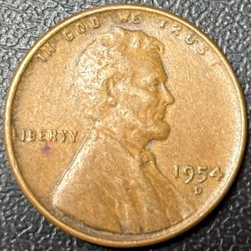 1954-D Lincoln Wheat Cent • Fine to XF+ Extra Fine • Denver Mint • Semi-Key Date