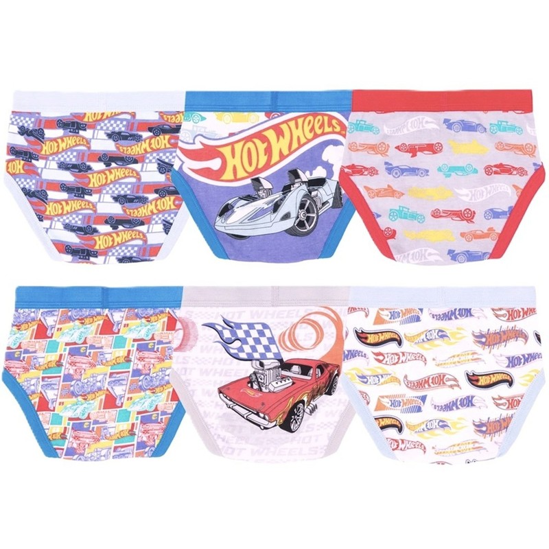 HOT WHEELS Toddler Boy's size 2T/3T BRIEFS 6-Pair COTTON ~ New in Package