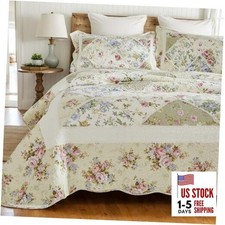 Patchwork Quilts Cotton Queen Size Country Rustic Rose Floral Rustic Floral