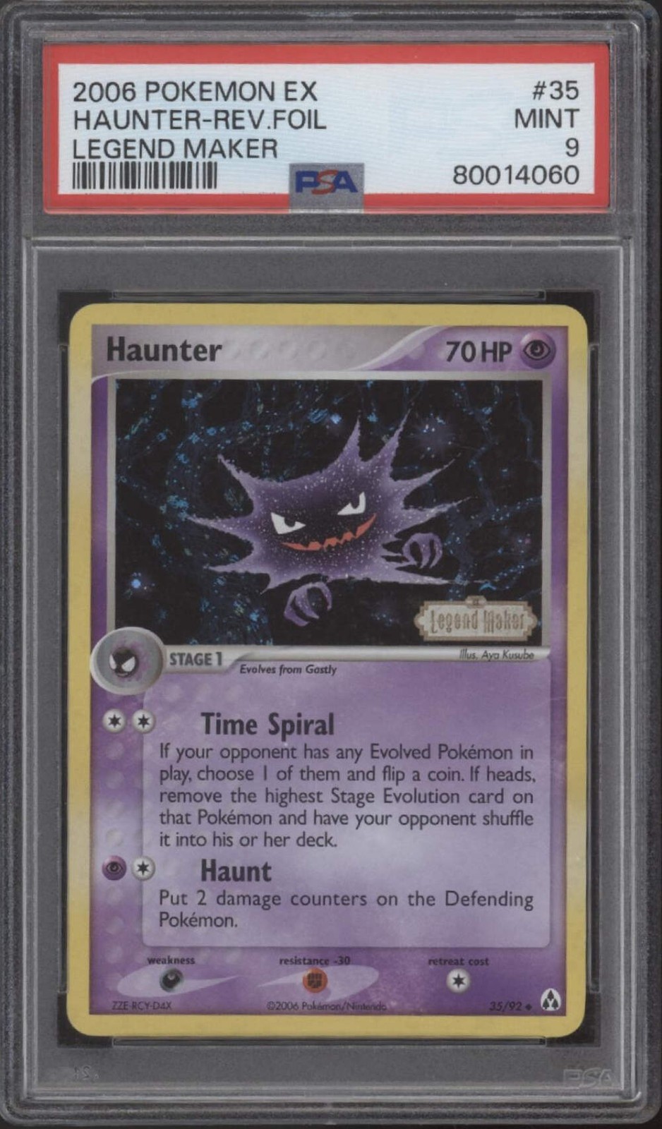 Haunter Pokemon Legend Maker Reverse Foil #35 PSA 9