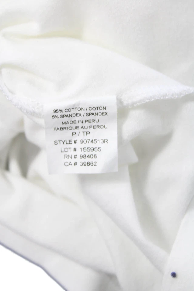 Theory Women Basic White T-Shirt Short Sleeve Crew Neck Size PP - Image 4 of 4