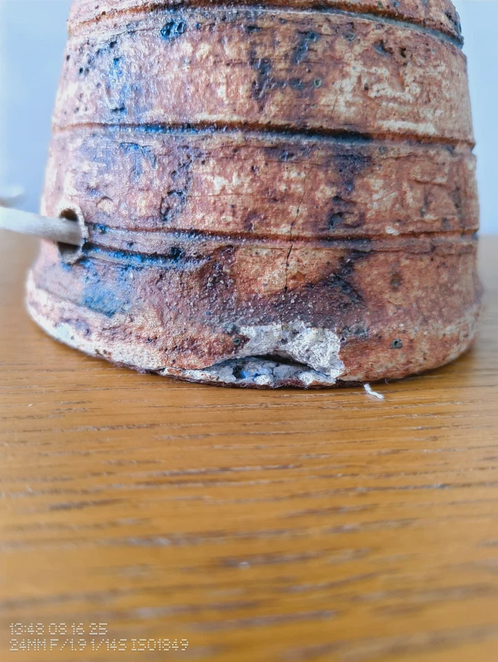 STYLISH MID CENTURY BERNARD ROOKE BRUTALIST MODERNIST STUDIO POTTERY LAMP BASE - Image 2 of 4