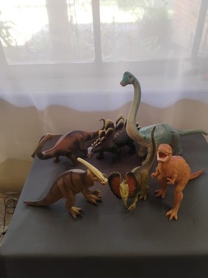 Lot Of 6 Mixed Dinosaur Figurines - Learning Resources, Boley, Other - 7-11''