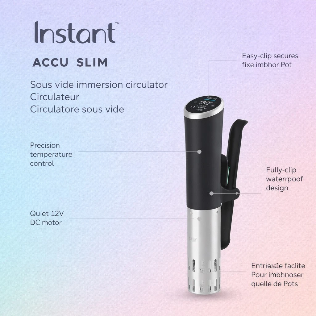 Instant Pot Accu Slim Sous Vide Immersion Circulator 12V DC Digital Slow Cooker