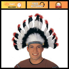 Feather Headdress Costume Accessory for Adults - Unisex Party Wear, Festival Gea