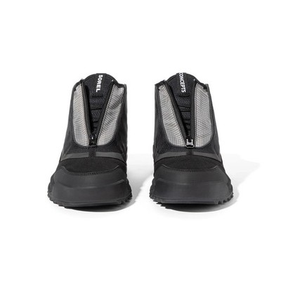 Sorel x Concepts‎ ONA 718 Men\'s Size 10.5 Mid Top Zip Black Shoes Boots Explorer Next Sneaker Mid WP Black | Quarks Shoes main image 4