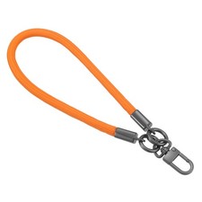 Keychain Wristlet Lanyard 400mm Long Braided Wrist Lanyard Orange