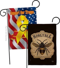 Spring Garden Flag Bee Butterfly Frog Insect Decor Double-Sided Support Troops