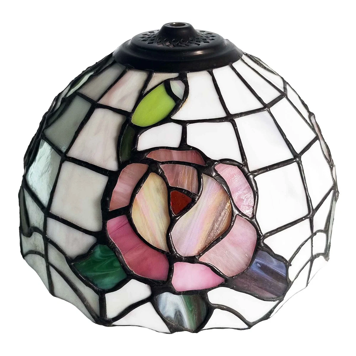 AIBOTY Sostituzione paralume in vetro colorato da 12 pollici con cappuccio, Paralume rosa e rosa rossa, Accessori per paralumi vintage per Lampade da Tavolo Lampade a Sospensione