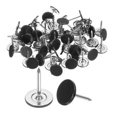 150Pcs Upholstery Tacks, 11mmx15mm Flat Head Thumb Tack, Black