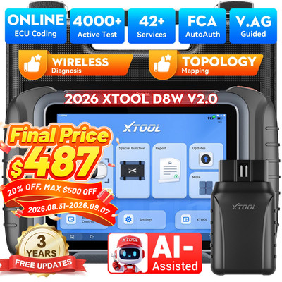 XTOOL D8W V2.0 Auto All System Diagnostic Scanner E.CU Coding Key Program FCA