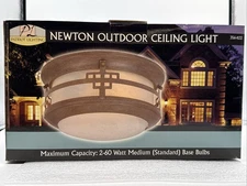 Patriot Lighting Newton Outdoor Ceiling Light Alabaster Glass 11-1/4”W X 5-7/8”H