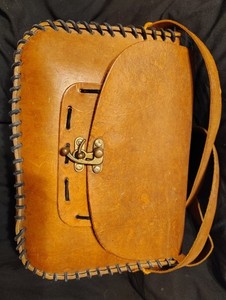 Vintage Hand Stitched Leather Saddle Bag Crossbody Bag