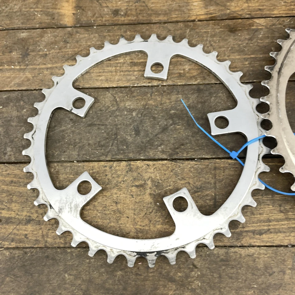 Vintage Sugino Road Bike Chainring Set 110 BCD 5-Bolt 52T 42T Alloy Double - Image 3 of 4