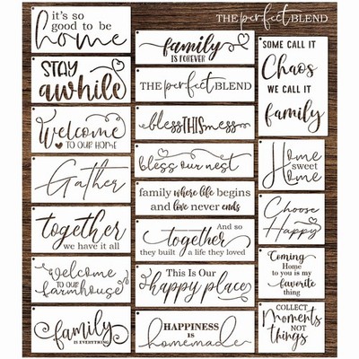 Word Stencils for Painting On Wood Sign Canvas Fabric, Reusable Welcome Farmh