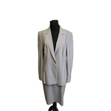 Escada Wool Silk Skirt Suit Women's Luxury Designer Two Piece Set, sz 40 US 10