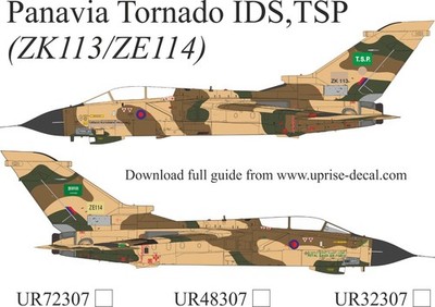 1:32 Decal Panavia Tornado IDS, TSP (ZK113/ZE114) mit Schablonen UpRise 32307