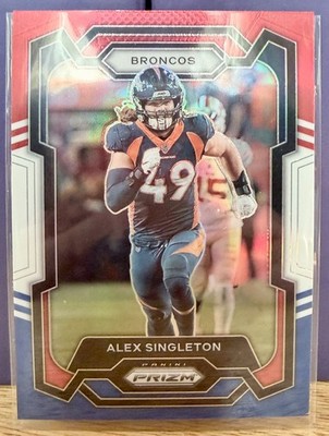 2023 Panini Prizm - Alex Singleton #84 RED WHITE & BLUE Prizm - Denver Broncos