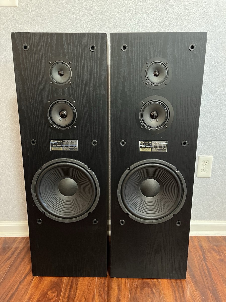 FISHER 3-WAY FLOORSTANDING TOWER SPEAKERS STV-9728 BLACK 10