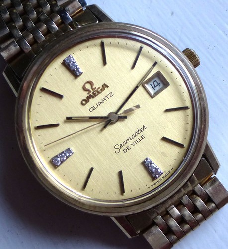 1970s omega quartz seamaster de ville, 10k gf