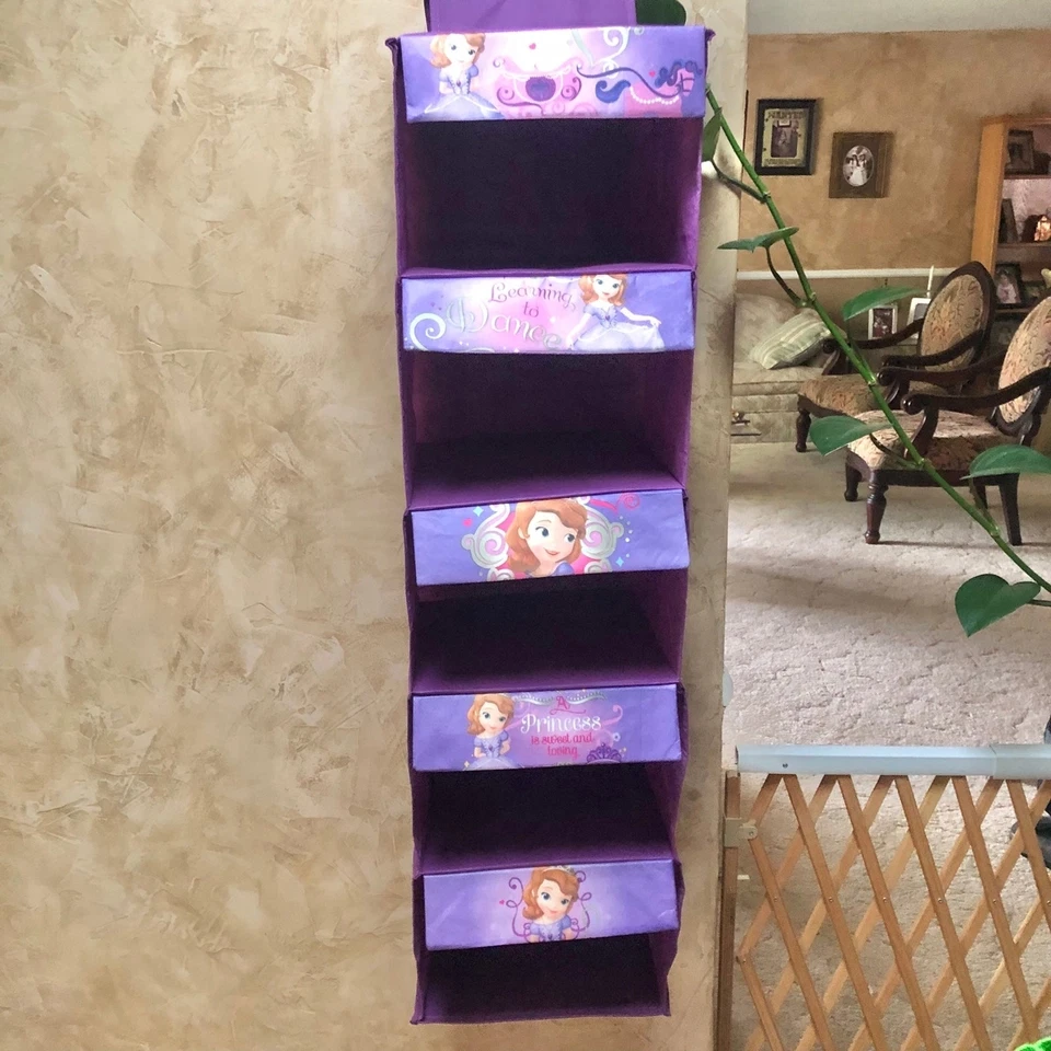 Disney Sofía el Primer Organizador Colgante de 5 Estantes, Púrpura Niños Foto 2 de 4