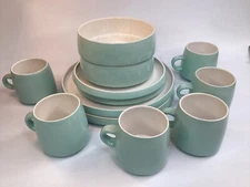 12 Dansk BORNHOLM luncheon plates,cups Portugal light blue MCM Vintage
