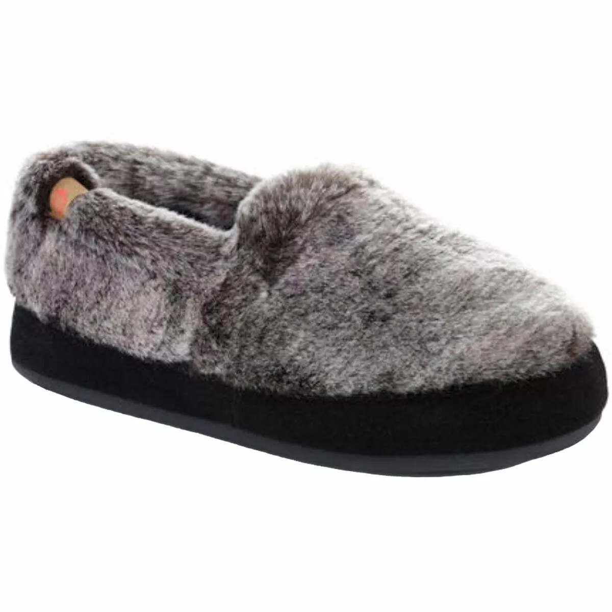 Acorn Women s Moc Slippers Original Cozy Charcoal Faux Fur Small