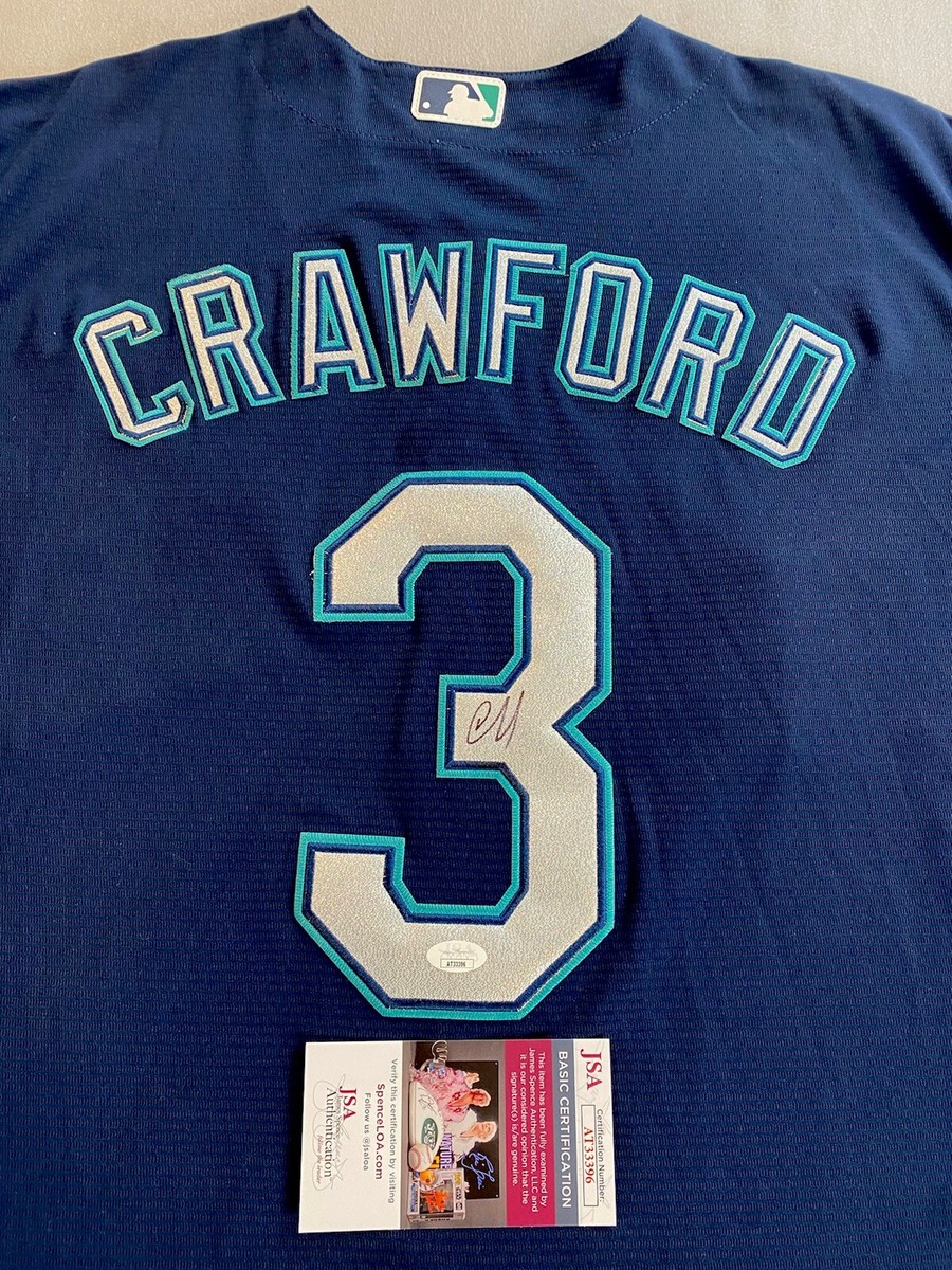 SEATTLE MARINERS- JP CRAWFORD AUTOGRAPH #3 BLUE NIKE JERSEY