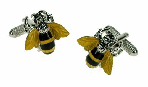 Busy Bee Cufflinks Mens novelty gift Onyx art CK356