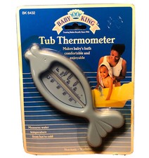 VINTAGE Baby King Tub Thermometer Bath Tub Accessory - 1993 NEW NOS Fish BLUE