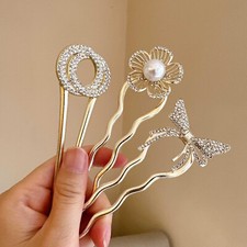 3pcs Alloy Hair Accessories Decorative French Twist Hair Pins Women Girl