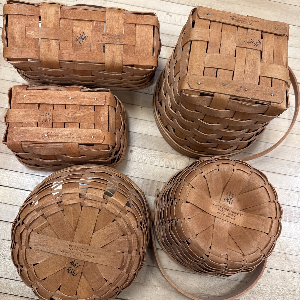 bell⭐︎ロンガバーガー　longaberger バスケット　5個セット LONGABERGER LOT VINTAGE BASKETS 5 RARE | eBay