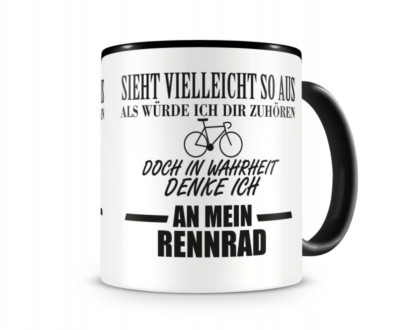 Samunshi Ich denke an mein Rennrad Tasse  2 Farben H:95mm / D:82mm