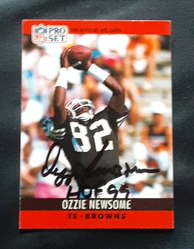 OZZIE NEWSOME HOF CLEVELAND BROWNS TIGHT END SIGNED AUTOGRAPHED FOOTBALL CARD