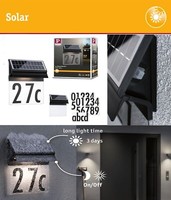 Paulmann Solar Led Hausnummernleuchte Neda IP44 3000K Schwarz Mit 2X Zahlensatz