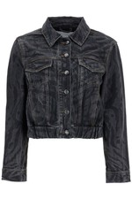 Ganni Cutshort Denim Jacket With Laser-cut