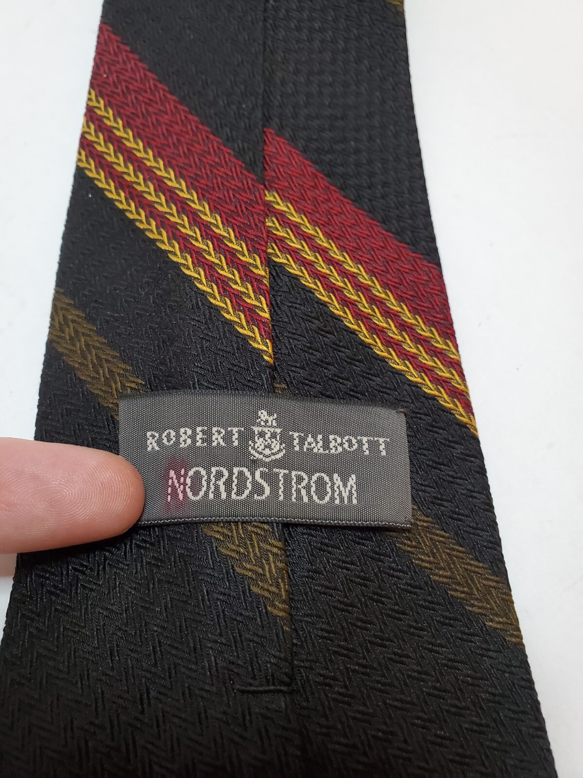 Robert Talbott Black Multicolored Striped Mens Si… - image 5