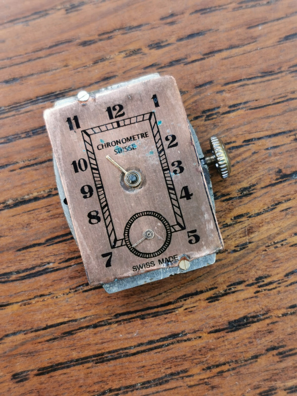 Tank Watch Movement 1930s Chronometre Suisse Tank Watch Movement/Dial/Han… - Gem